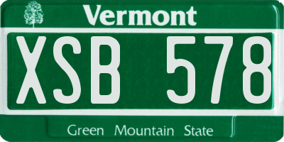 VT license plate XSB578