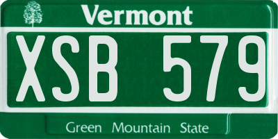 VT license plate XSB579