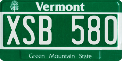 VT license plate XSB580
