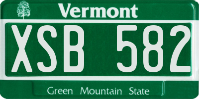 VT license plate XSB582