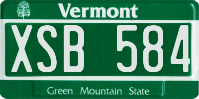 VT license plate XSB584