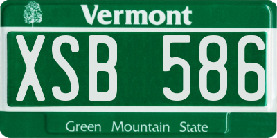 VT license plate XSB586