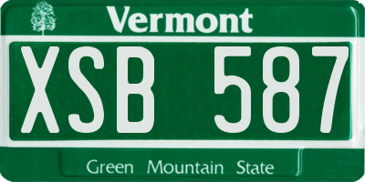 VT license plate XSB587