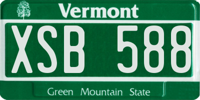 VT license plate XSB588