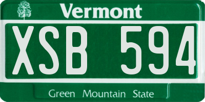 VT license plate XSB594
