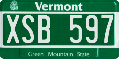 VT license plate XSB597