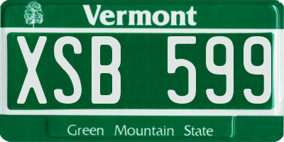 VT license plate XSB599