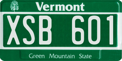 VT license plate XSB601