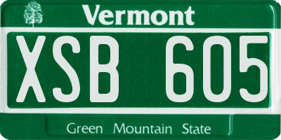 VT license plate XSB605