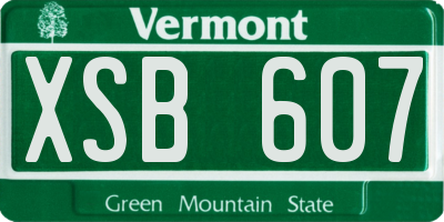 VT license plate XSB607