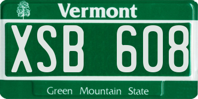 VT license plate XSB608