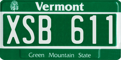 VT license plate XSB611
