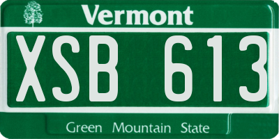 VT license plate XSB613