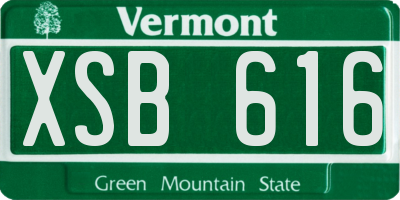 VT license plate XSB616