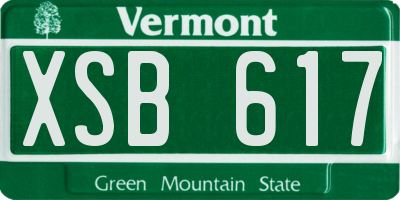 VT license plate XSB617