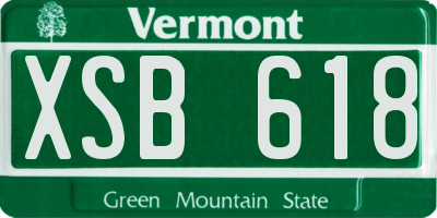 VT license plate XSB618