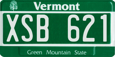 VT license plate XSB621