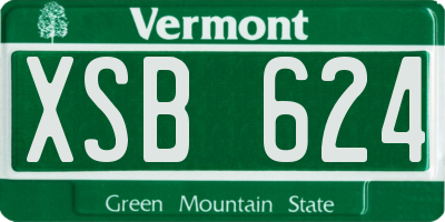 VT license plate XSB624