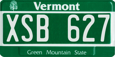 VT license plate XSB627