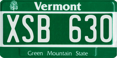 VT license plate XSB630