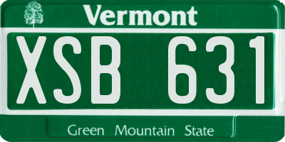VT license plate XSB631