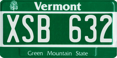 VT license plate XSB632