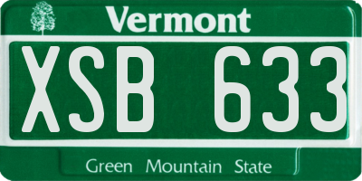 VT license plate XSB633