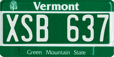 VT license plate XSB637