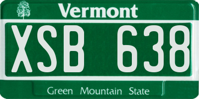 VT license plate XSB638