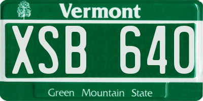 VT license plate XSB640