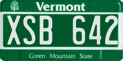 VT license plate XSB642