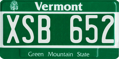 VT license plate XSB652