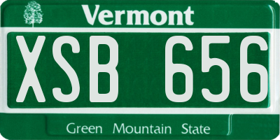 VT license plate XSB656