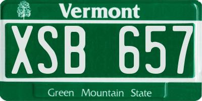 VT license plate XSB657