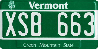 VT license plate XSB663