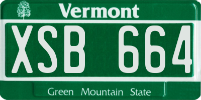 VT license plate XSB664