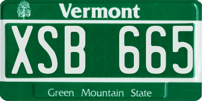 VT license plate XSB665