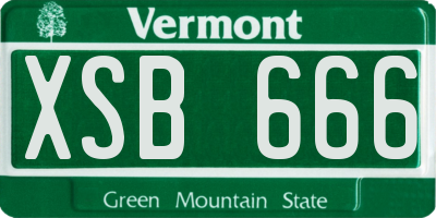 VT license plate XSB666