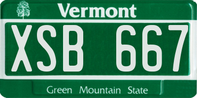 VT license plate XSB667