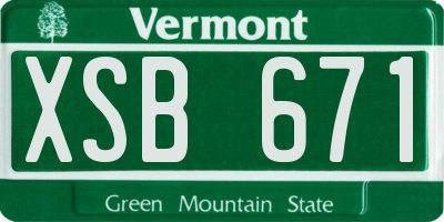 VT license plate XSB671