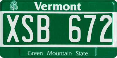 VT license plate XSB672