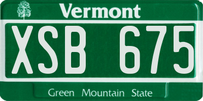 VT license plate XSB675
