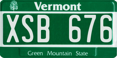VT license plate XSB676
