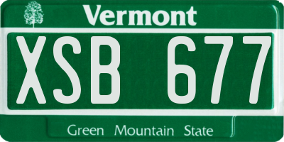 VT license plate XSB677