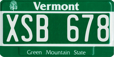 VT license plate XSB678