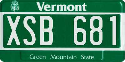 VT license plate XSB681