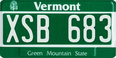 VT license plate XSB683