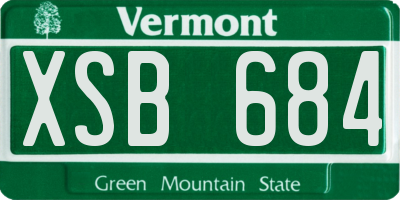 VT license plate XSB684