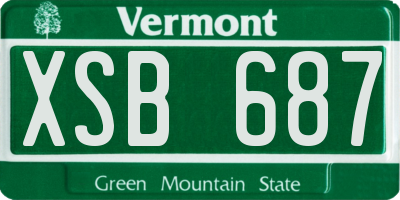 VT license plate XSB687