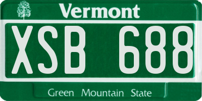 VT license plate XSB688